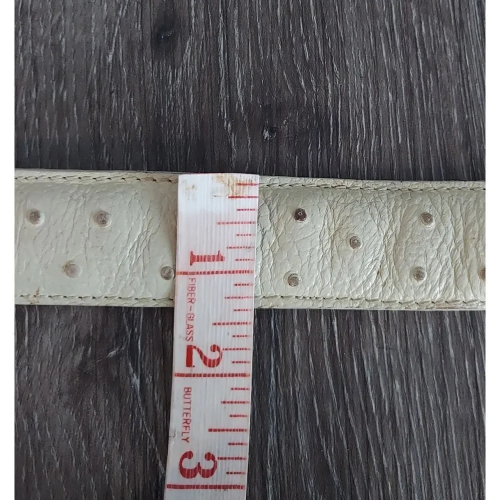 Ostrich Print Leather Belt Size 26